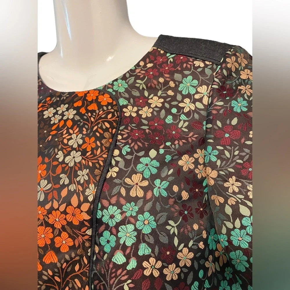 J. Crew Collection Black Label Brocade and Wool Yoke Top - Picture 6 of 10